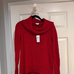 J. Jill Red Cowl Neck Sweater